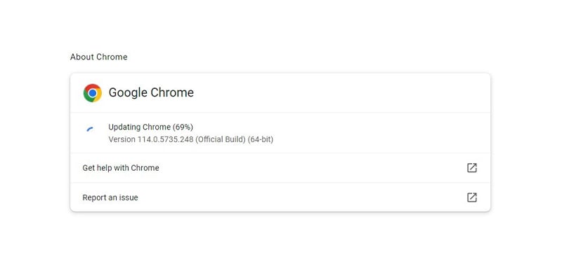 updating chrome