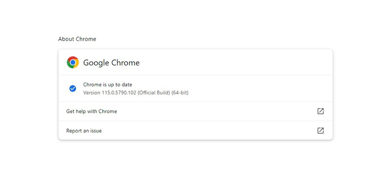 Chrome is up to date