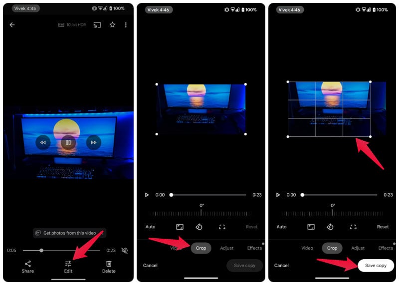 how to crop video on Android