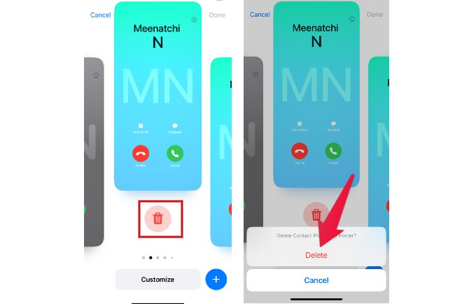 Delete Contact Poster iPhone