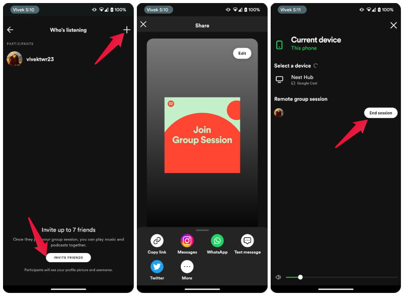 Spotify app to play and listen to music together