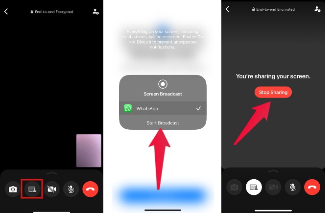 WhatsApp Screen Sharing iPhone