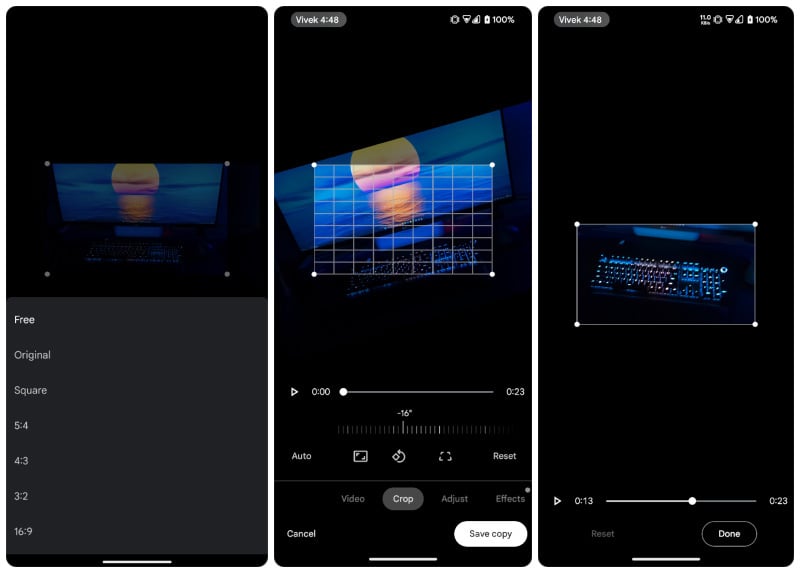 Rotate, change perspective and aspect ratio 