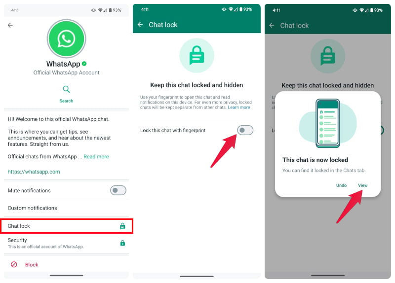 how to enable WhatsApp chat lock