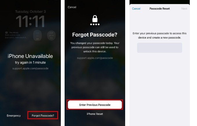 Use Previous Passcode to Reset Lock Screen Passcode iPhone