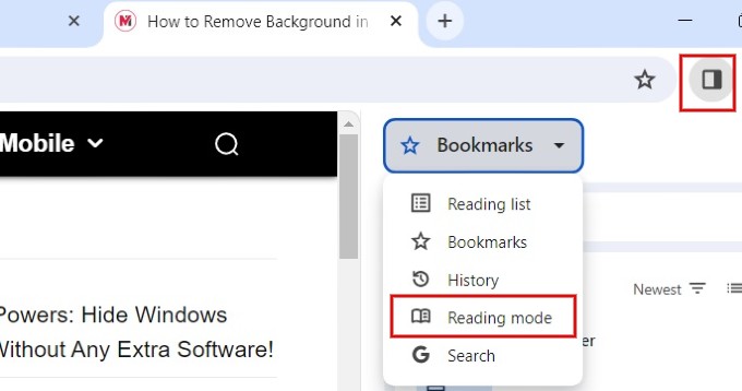 Enable Reading Mode Chrome Computer