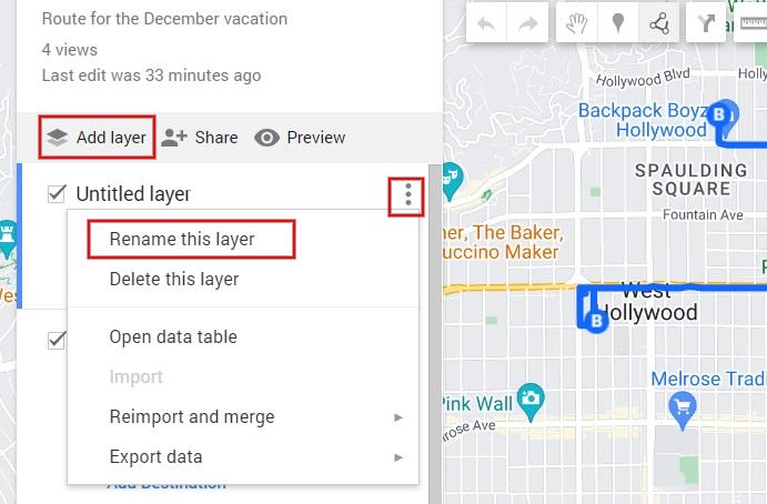 Rename Map Layer Google Map PC